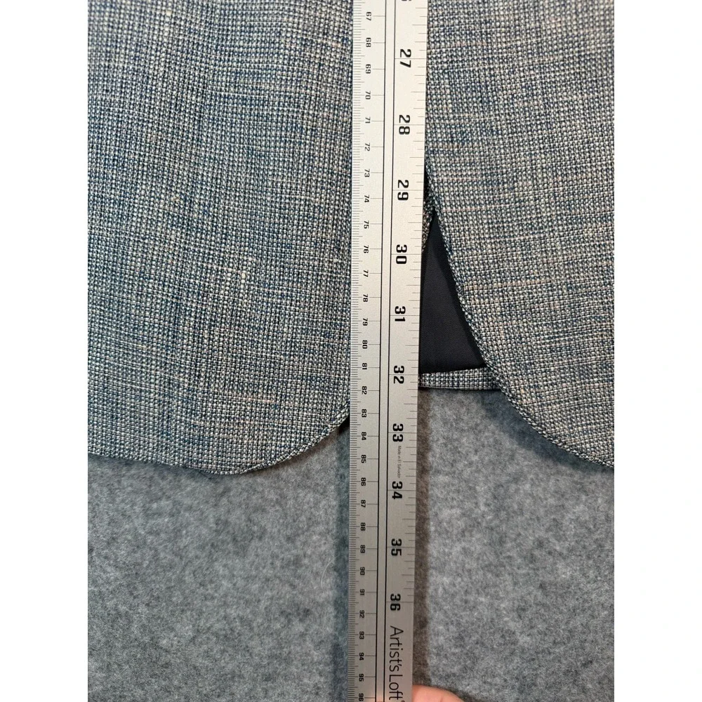 Jos A Bank Mens Blue White Textured Two Button Blazer Sport Coat Jacket 48R